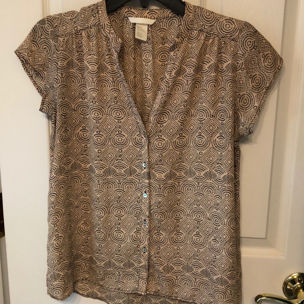 H&M cream and black top. Size 2